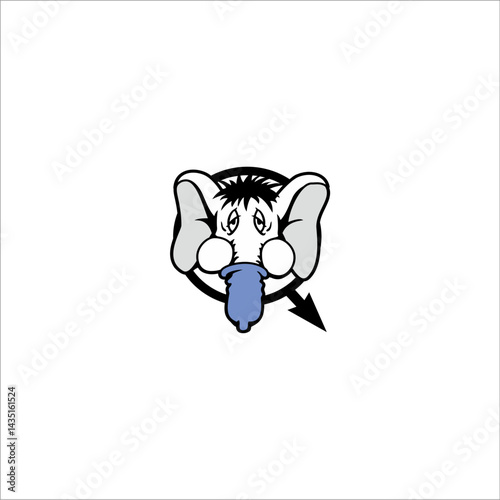 Elephant head on white background. Can be used as graphic design