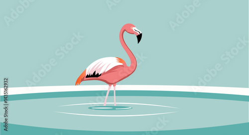 pink flamingo in water