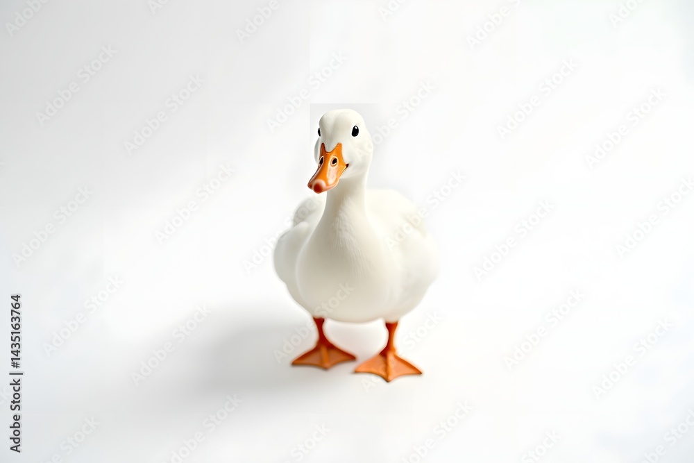 Duck white on white a background Duck white on white a background