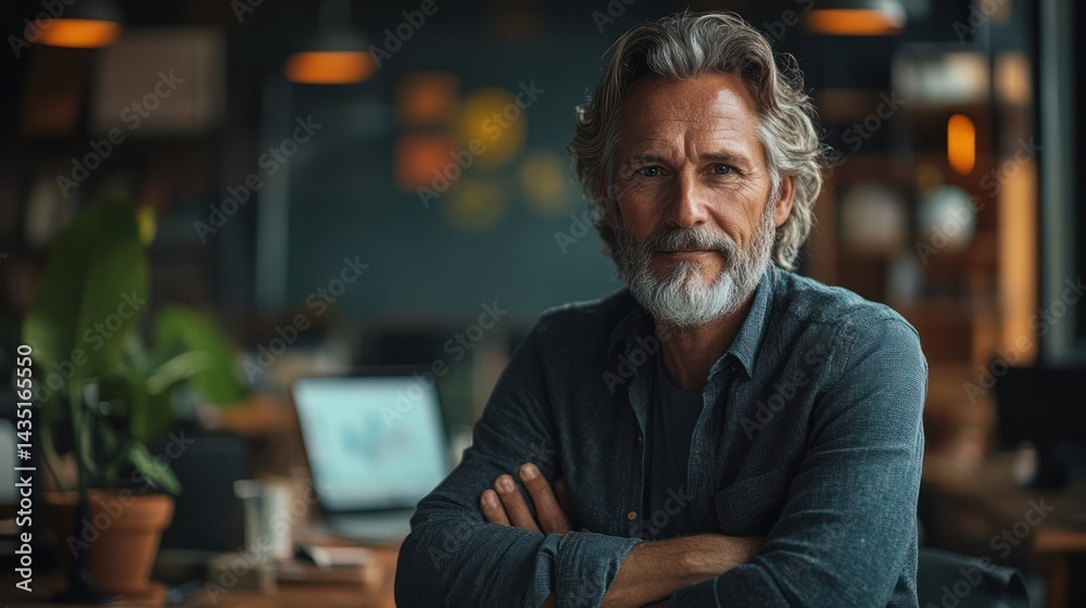 Fototapeta premium Thoughtful midlife professional portrait