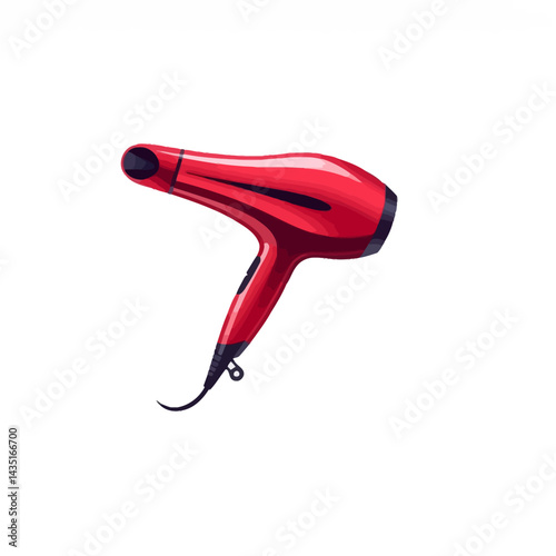 Red hair dryer styling tool for professional salon or home use blow dryer appliance for hair care routine