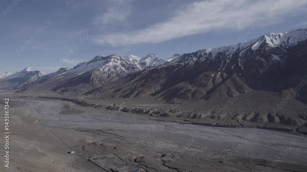 Picturesque view of the Key Gompa Monastery (4166 m) at sunrise. Aerial View Video on Key Monastery, Spiti valley, Himachal Pradesh, india, Akhand Bharat. Picturesque view of the Key Gompa Monastery (4166 m) at sunrise. Aerial View Video on Key Monastery, Spiti valley, Himachal Pradesh, india, Akhand Bharat.