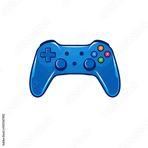 Blue gaming controller vector illustration for video games and console games design and entertainment purposes