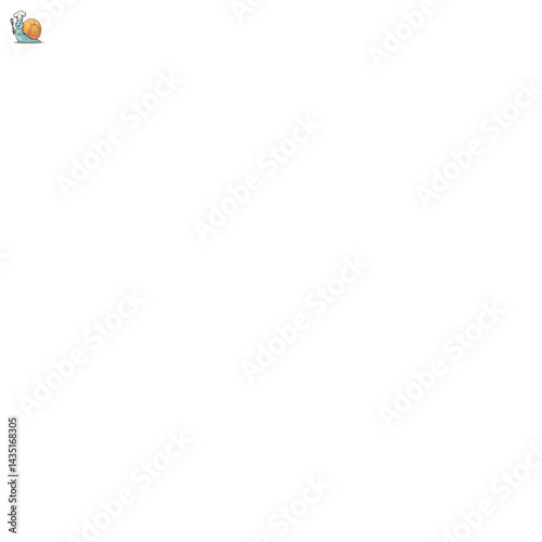 snail in cartoon style isolated on white background Lovely hand drawn snail Snail animal cartoon