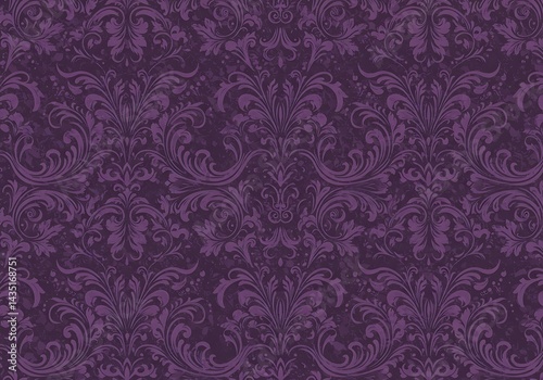 Twilight Damask: A Deep Purple Bloom AI Generated