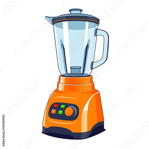 Orange kitchen blender appliance for smoothies and food preparation vector illustration design art 100