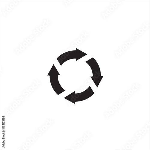 Circular arrow icon representing continuous process and recycling.