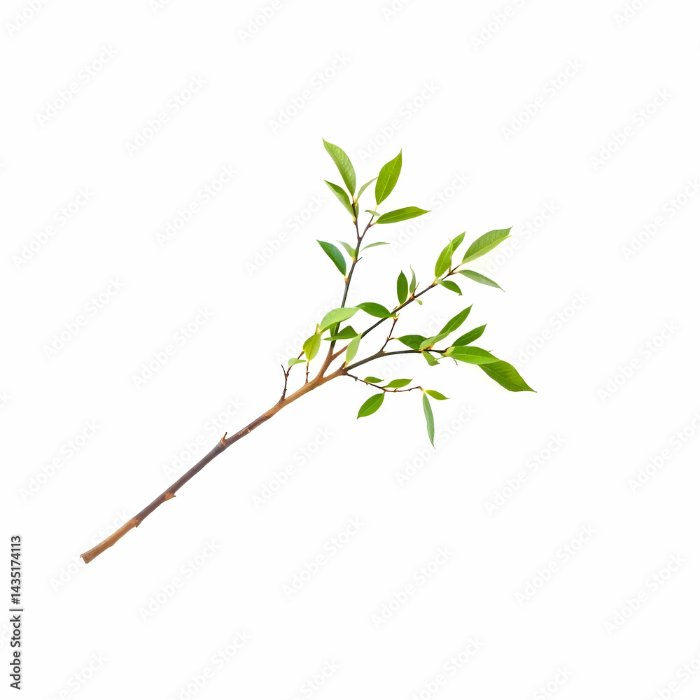 Obraz premium Single Tree Branch on White
