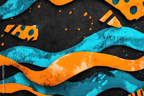 Wallpaper Mural Abstract textured waves Torontodigital.ca