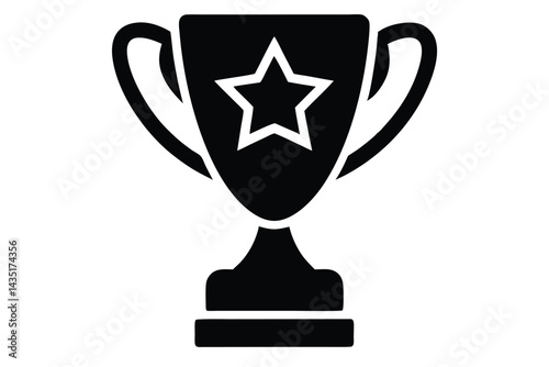 trophy achievement vector icon 