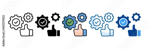 Process Excellence Icon Set Multiple Style Collection