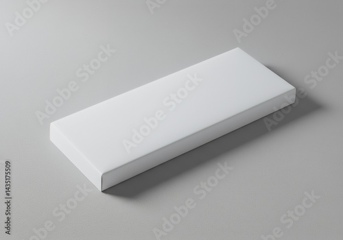 Simple White Box Lying Flat on Neutral Background