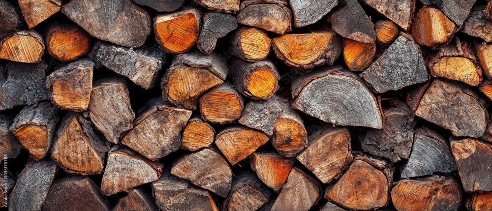 Rustic Firewood Texture Showing Stacked Logs with Natural Wood Grain and Warm Color Palette for Winter Heating and Cozy Home Decor in a Close Up View Rustic Firewood Texture Showing Stacked Logs with Natural Wood Grain and Warm Color Palette for Winter Heating and Cozy Home Decor in a Close Up View