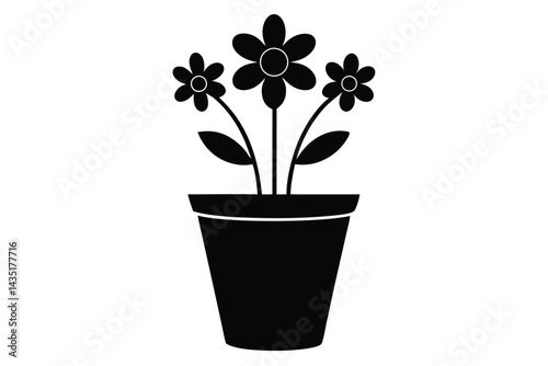 flower pot vector icon