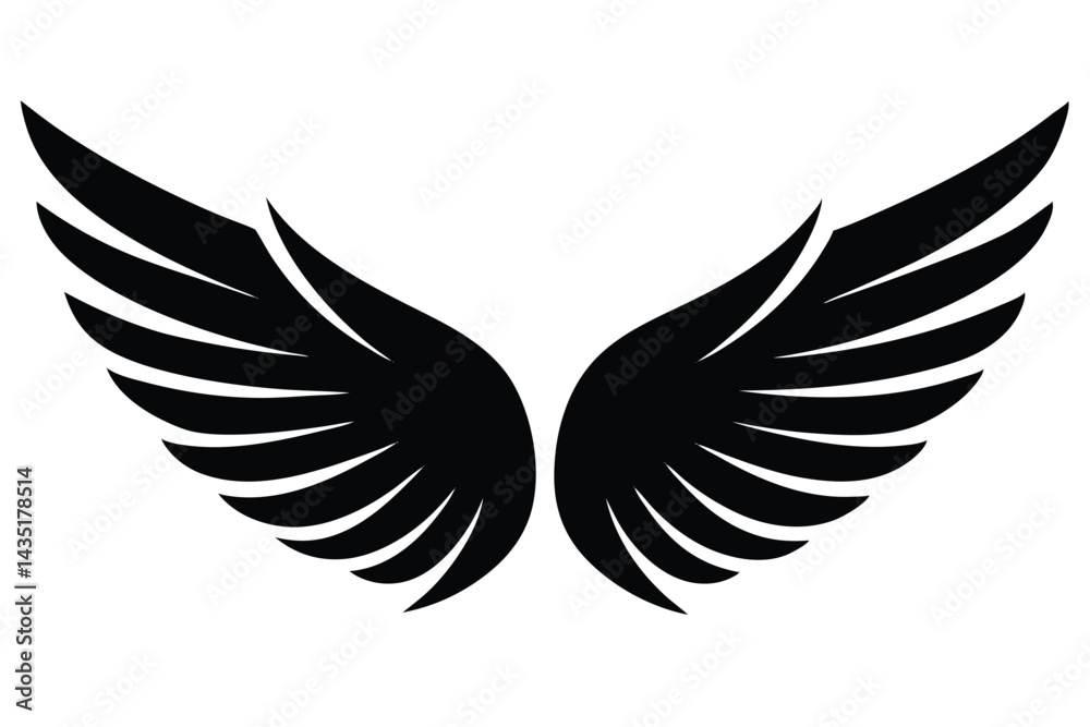 Fototapeta premium Angel wings vector icon
