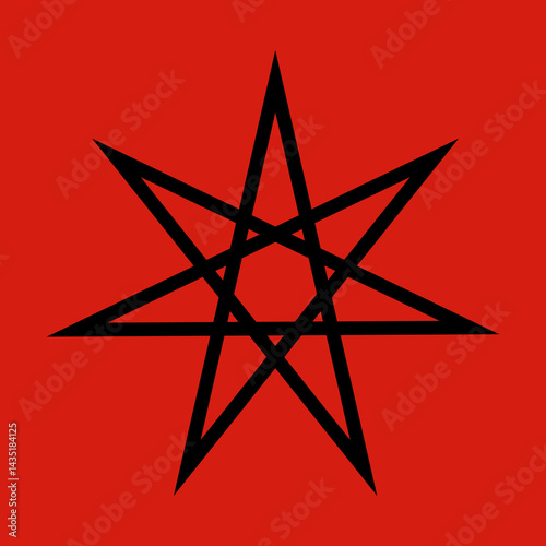 Heptagram, Satanic Symbols, Medieval Occultism, Magic Stamps, Sigils, Mystical Knots, Devil's Cross. Sigil Lucifer Baphomet vector