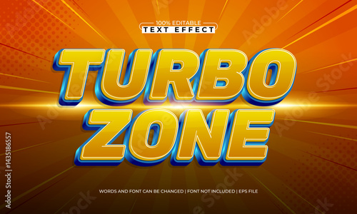 turbo zone editable text effect with a fast and speed text style