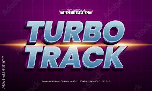 turbo track editable text effect with a fast and speed text style