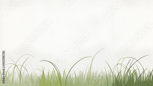 Obraz na płótnie Vector background featuring hand-drawn silhouettes of grass, creating a natural and organic look w salonie