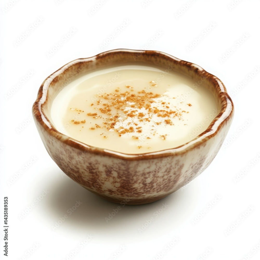 A smooth and creamy caramelized milk dessert with a sprinkle of cardamom, A smooth and creamy caramelized milk dessert with a sprinkle of cardamom,