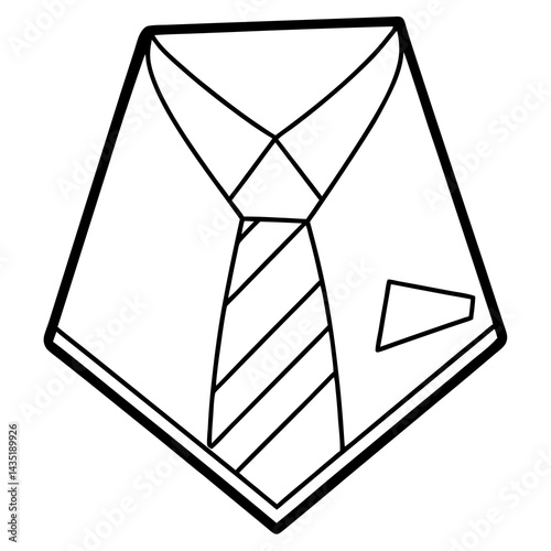 Minimal Pocket Square Vector on White
