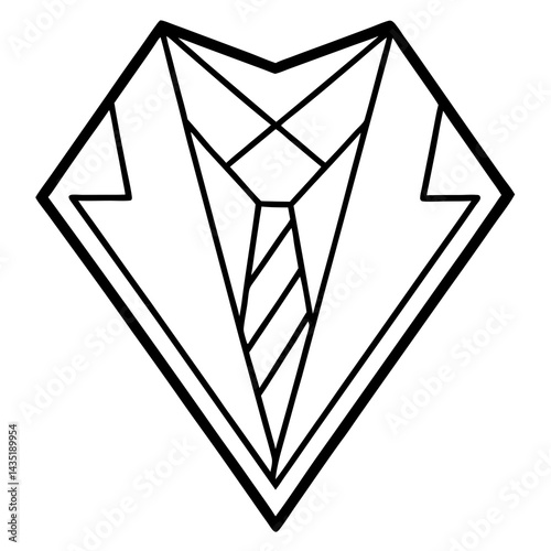 Minimal Pocket Square Vector on White