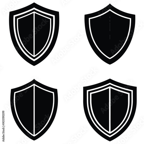 Sheild vector shilhouette Icon collection