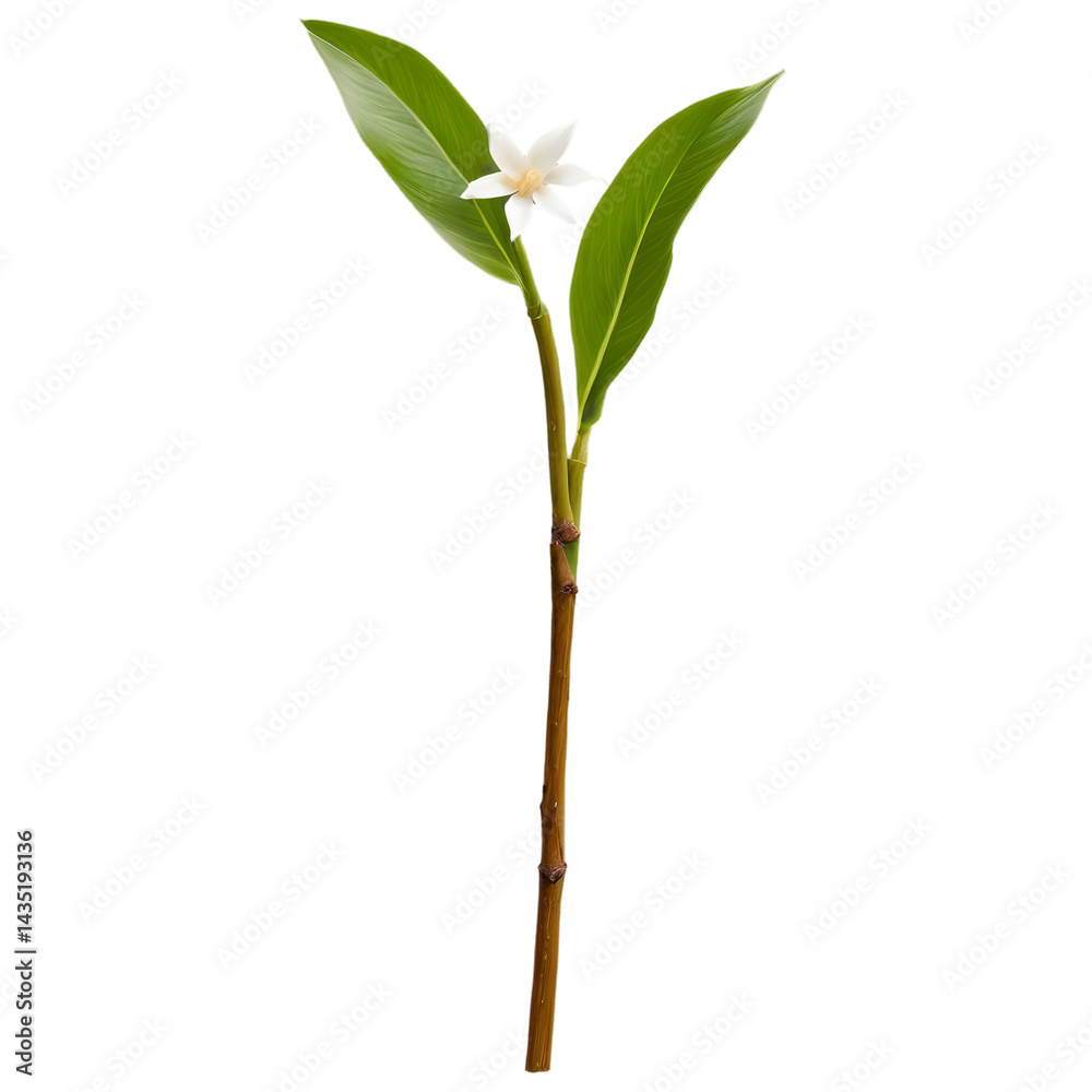 Fototapeta premium PNG Single White Champaca Stem, PNG White Flower on Stem
