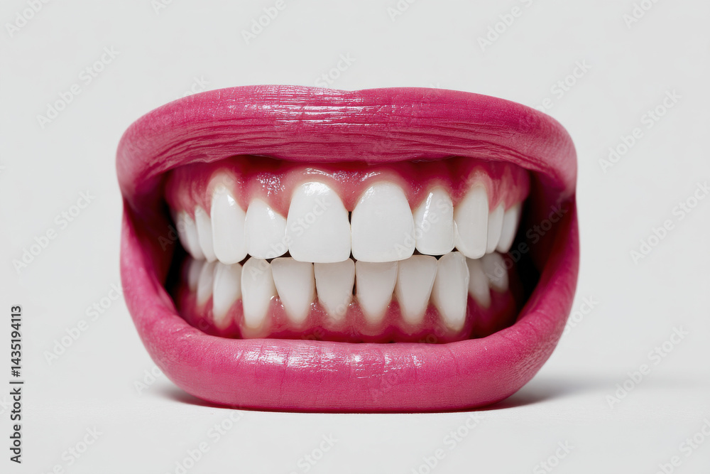 Obraz premium Joke Teeth on White Background