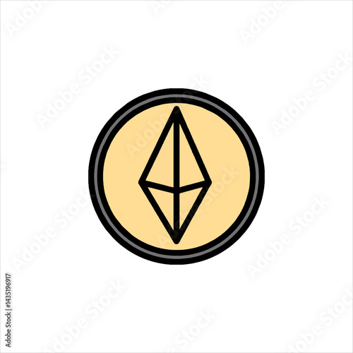 Gold Coin Diamond Shape Icon