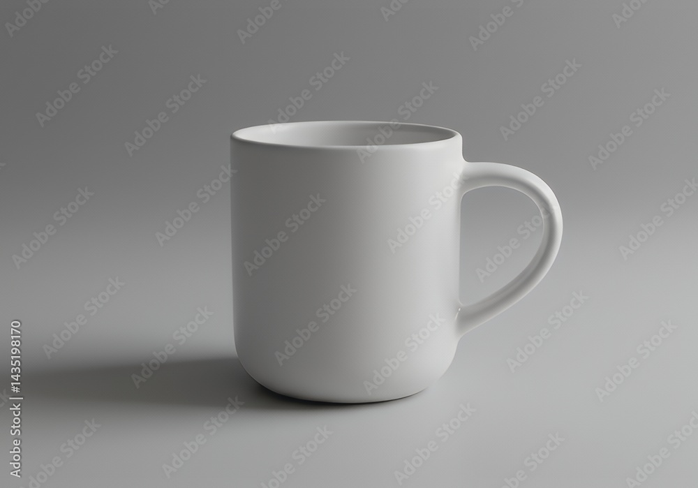 Isolated White Mug on Neutral Background for Coffee or Tea Isolated White Mug on Neutral Background for Coffee or Tea