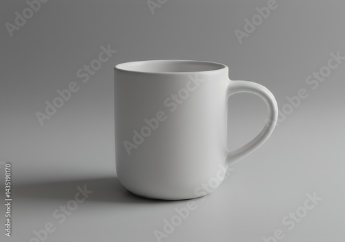 Isolated White Mug on Neutral Background for Coffee or Tea