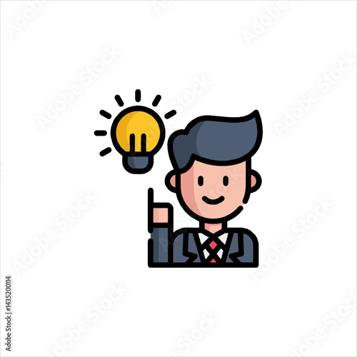 Idea Light Bulb Businessman Icon