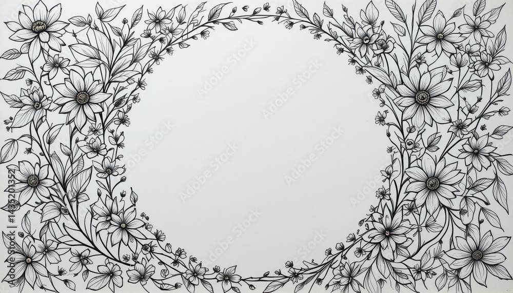 Obraz premium Floral design sketching art studio illustration creative space close-up nature-inspired aesthetics