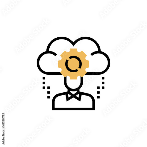 Cloud Computing Business Idea Icon
