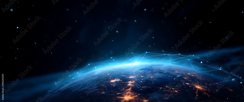 Obraz premium Global Network Connection Illustrative Image