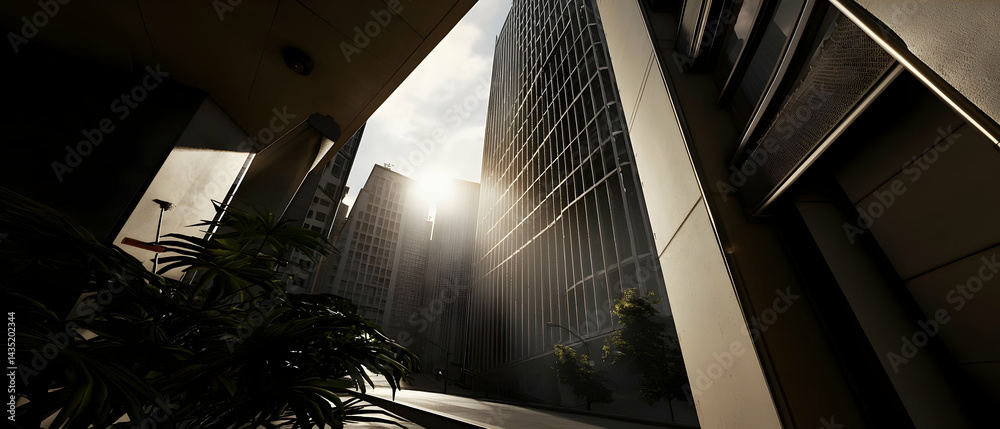 Obraz premium Urban Skyline Perspective (1)