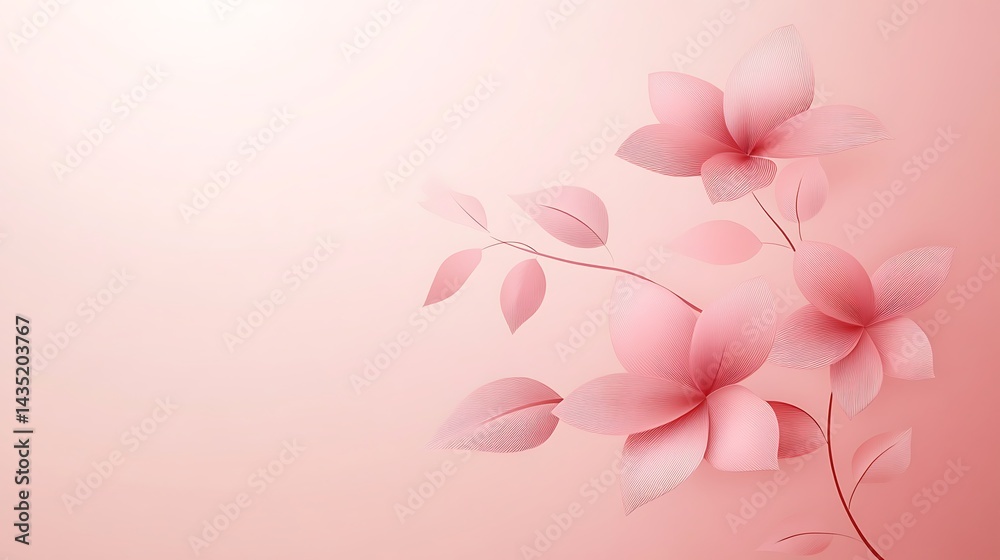 Naklejka premium Pink flowers with soft background. (3)
