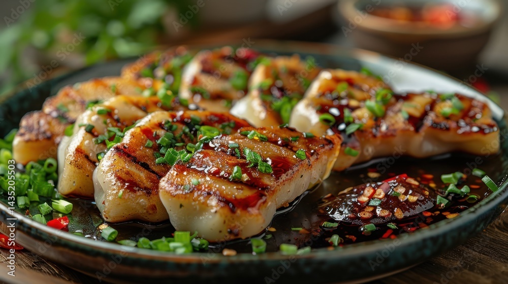 Popular Food,Fried dumplings with soy sauce and chili oil Popular Food,Fried dumplings with soy sauce and chili oil