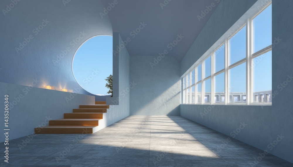 Fototapeta premium Modern Minimalist Light-Filled Interior Design