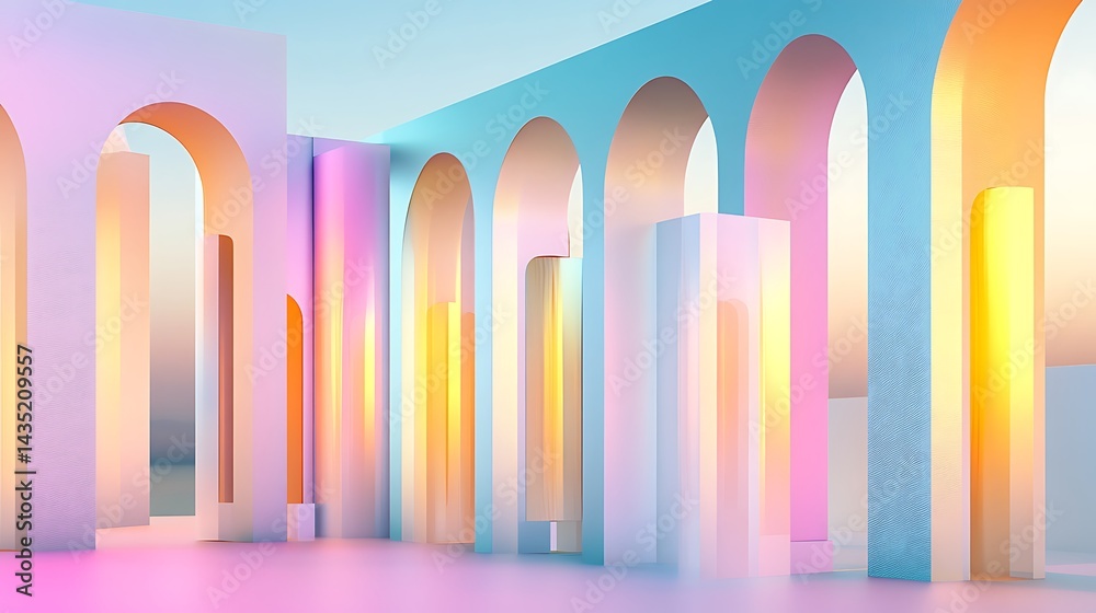 Pastel Archway Abstract Interior. Pastel Archway Abstract Interior.
