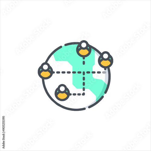 Global network connecting people around the world, showing international collaboration and communication with a modern and clean aesthetic.