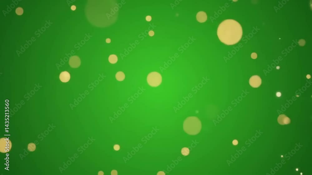 Golden particles and light burst animation on green background. Abstract festive magic concept for celebration or event opener. Golden particles and light burst animation on green background. Abstract festive magic concept for celebration or event opener.
