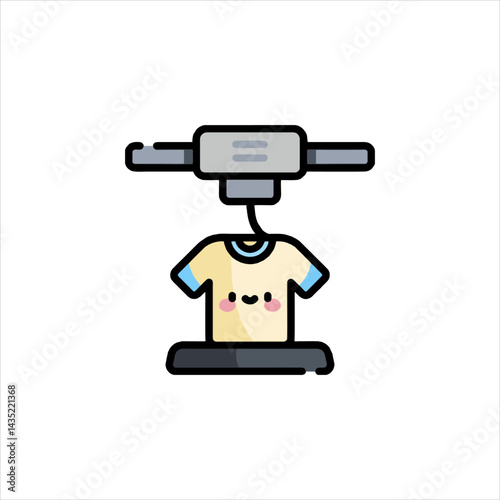 3d printer creates a cute tshirt in a modern factory using advanced technology for customizable clothing production.