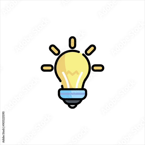 Glowing lightbulb emitting rays of light on white surface representing innovation and creativity. showing amazing visual quality and appeal.