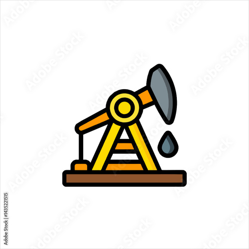 Oil pump extracting crude oil from ground with drop falling creating energy in industrial landscape.