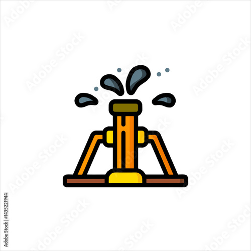 Oil well spews crude oil into the air after a malfunction at a remote drilling site, creating an environmental hazard and potential disaster.