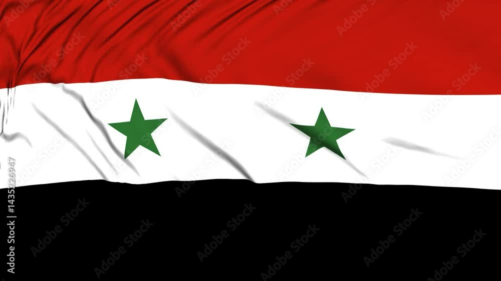 National flag of Syria. Seamless  flag of Syria waving in the wind