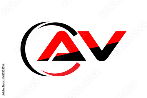 V Letter Logo in Black and Red: A Bold and Striking Branding Concept for Modern Businesses