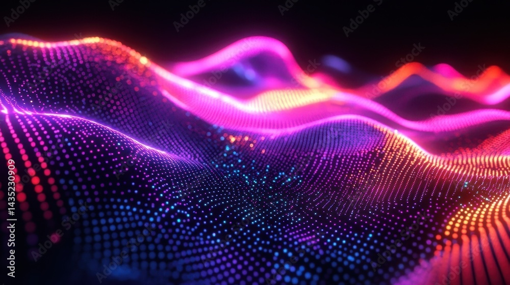 abstract colorful wave particle background abstract colorful wave particle background